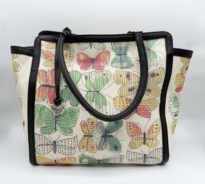 Brighton Vera Neuman SECRET GARDEN Large Pastel BUTTERFLY Shoulder Handbag 12”